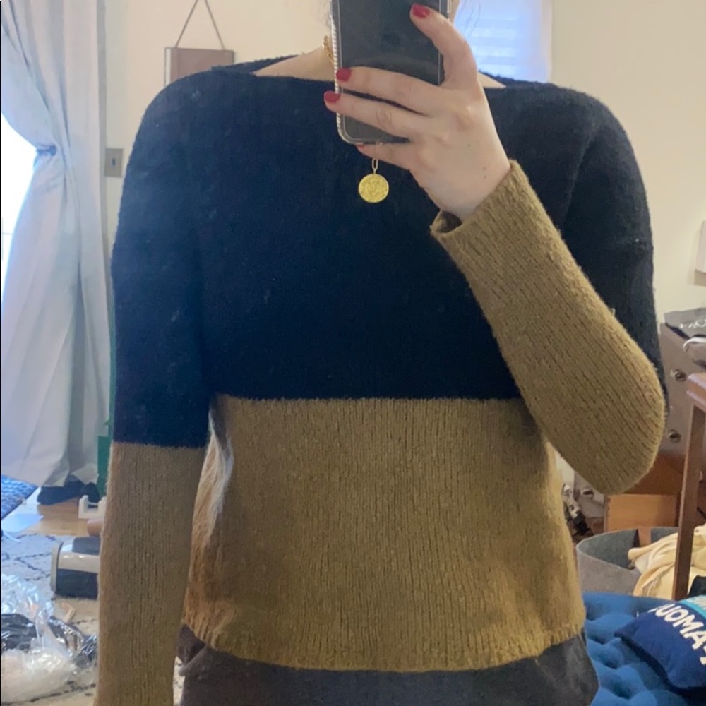 Vince Color Blocked Wool Sweater